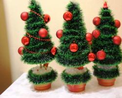 We create festive topiaries for the New Year DIY topiary tree for the New Year